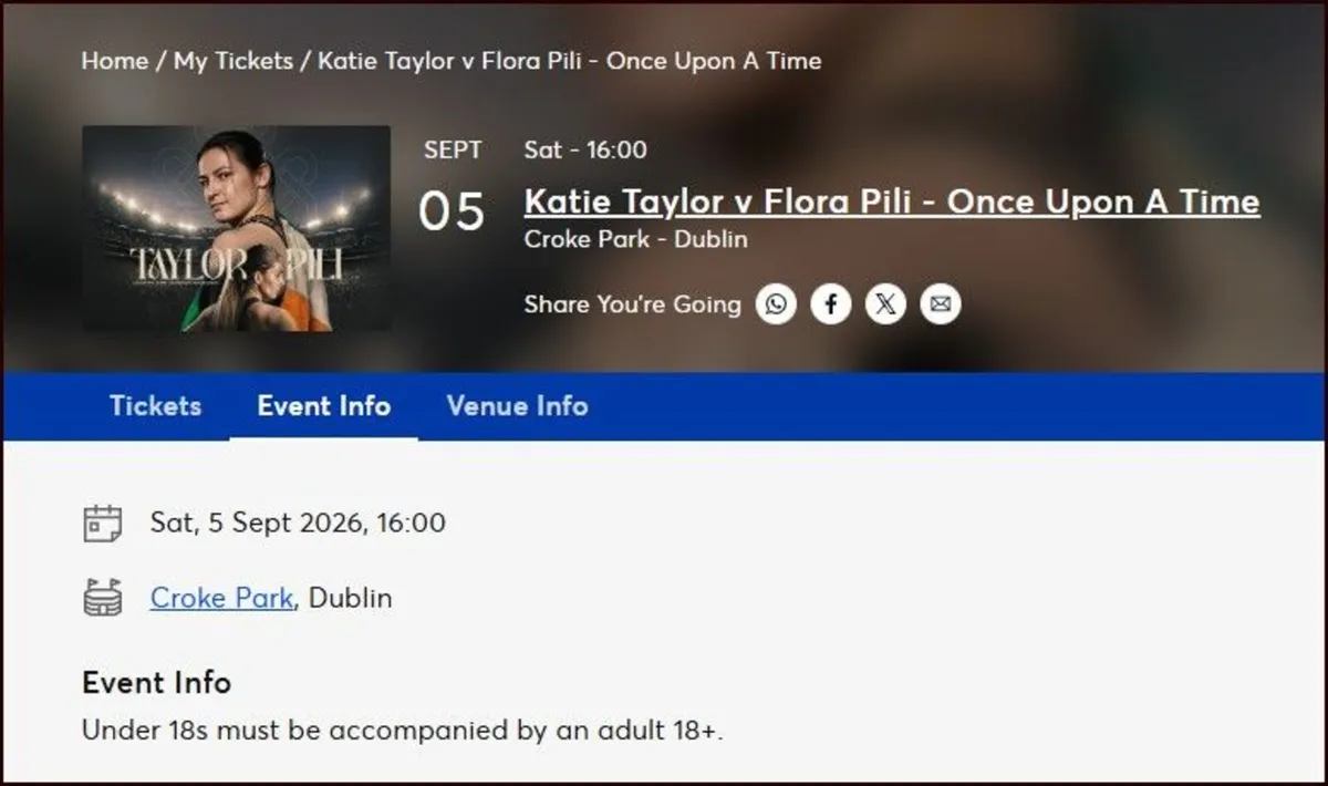 Katie Taylor - Croke Park -  Seat on the pitch - Image 1
