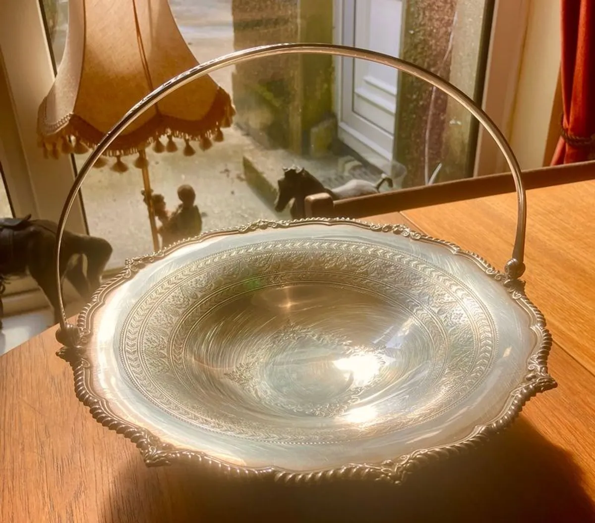 James Dixon & Sons Antique Silver Plated Metal Fruit Basket Centrepiece, Pattern 1587. - Image 1