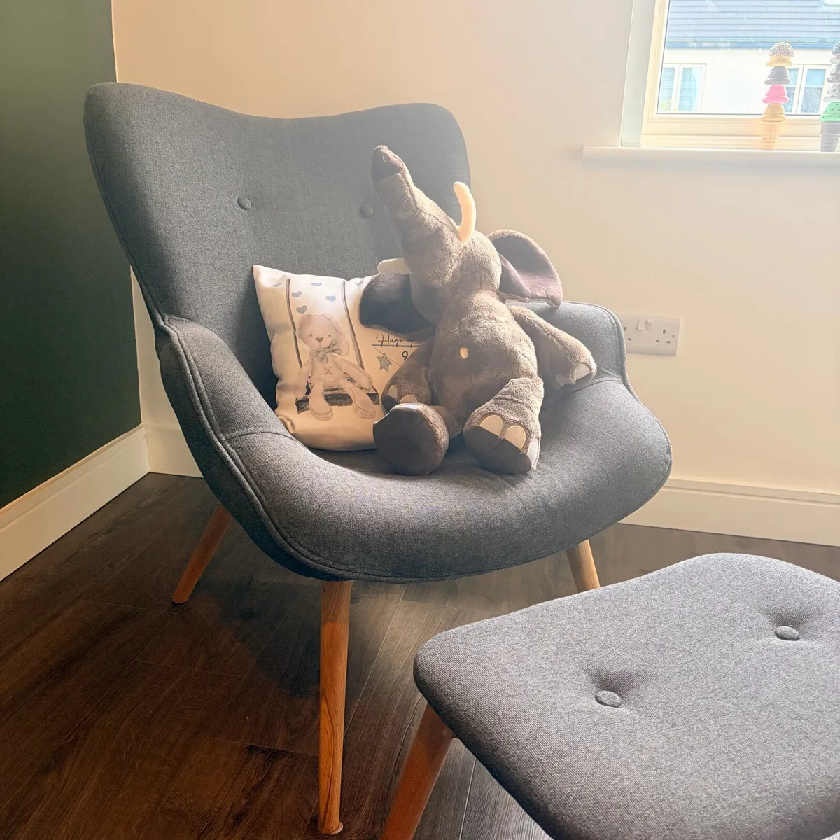 JYSK armchair and matching footstool set - Image 2