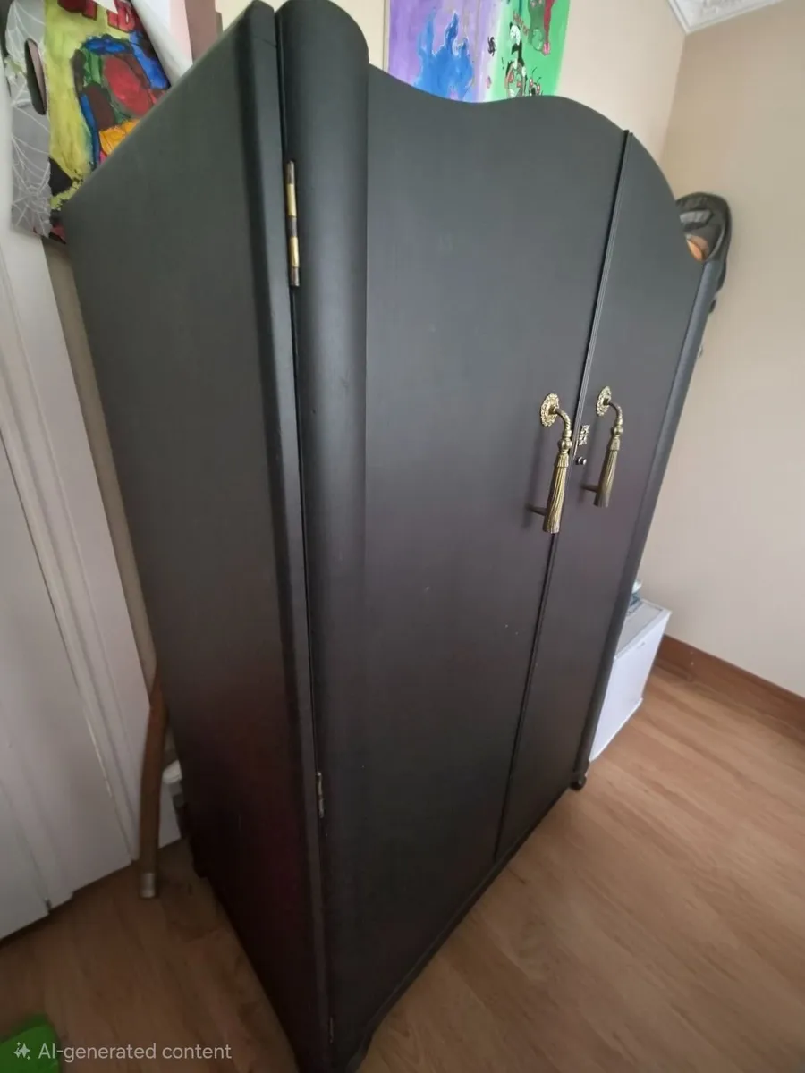 Upcycled Armoire- drinks and glasses storage cabin - Image 1