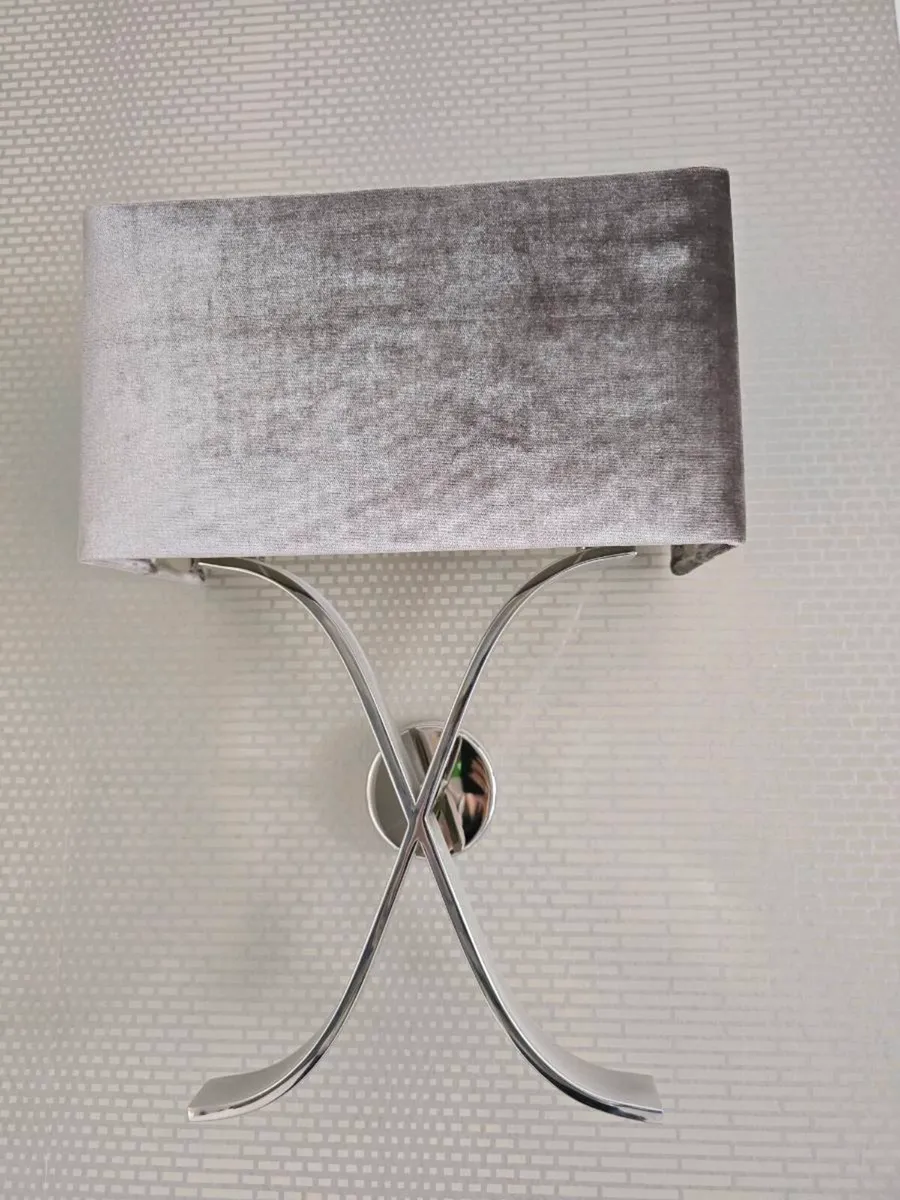 High-quality Chrome Wall Lights with Grey shade - Image 2