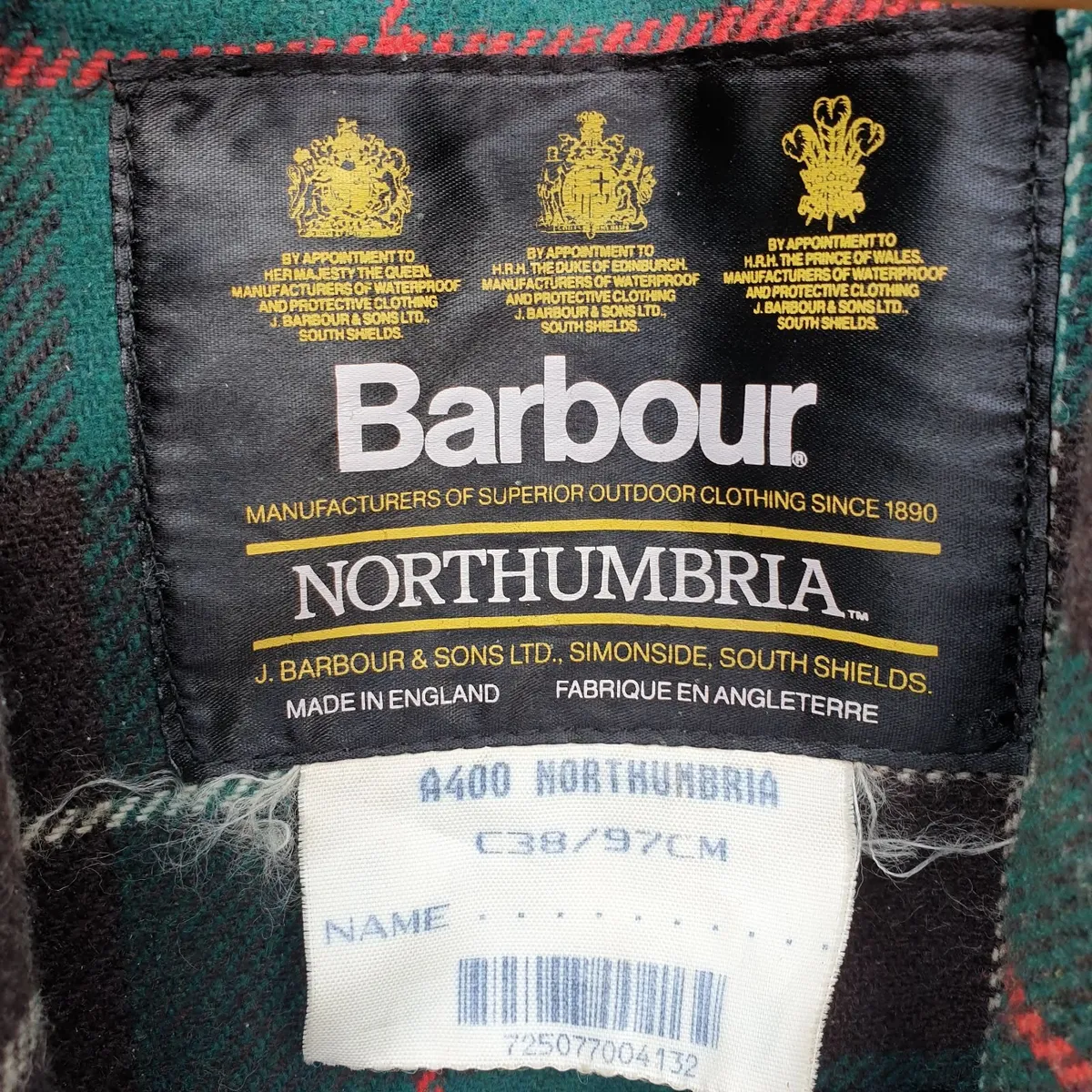 Barbour A400 Northumbria wax jacket C38/97cm - Image 2