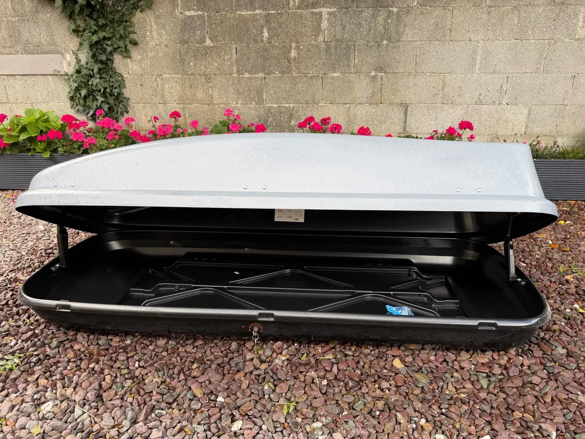 470L Halfords Roof Box Grey + Rack - Image 4