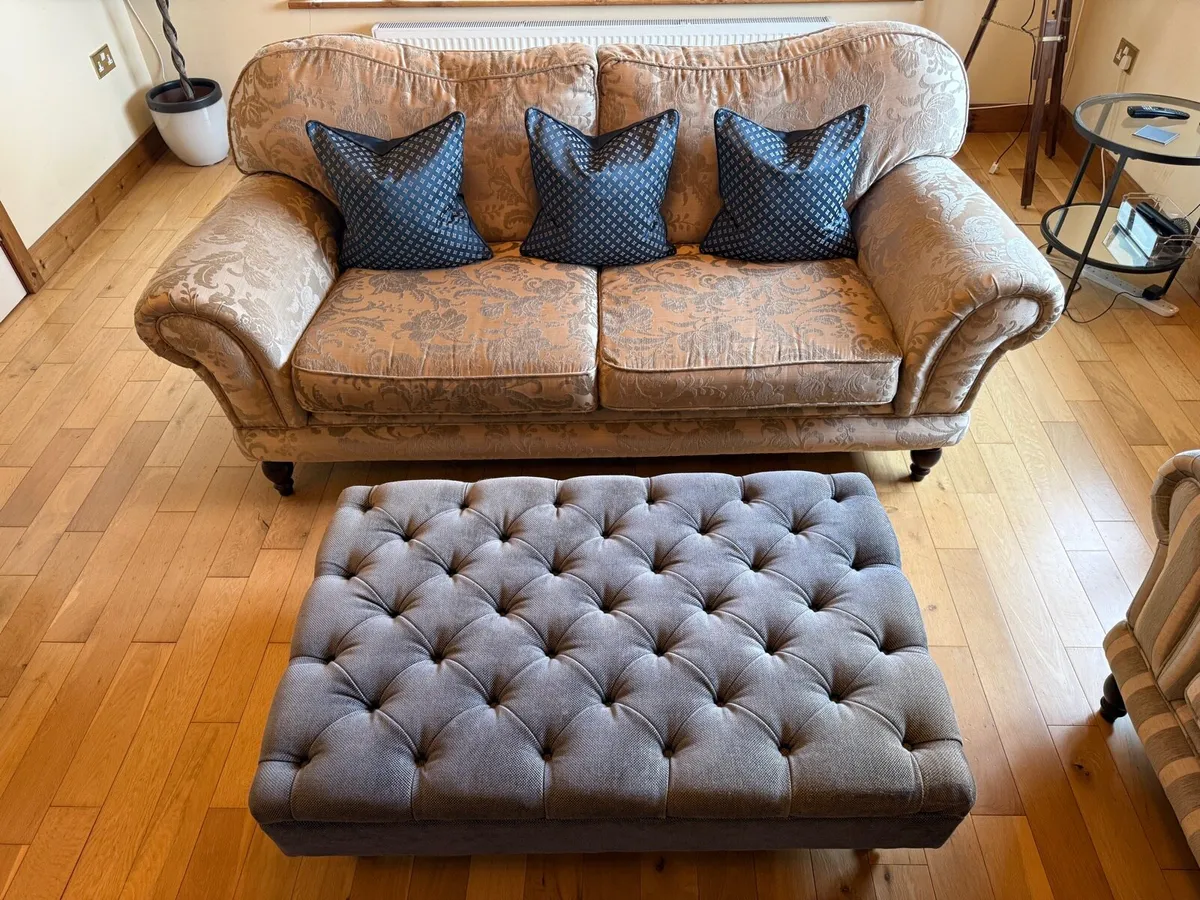 Luxury Sofa Suite with Footstool & Cushions - Image 2