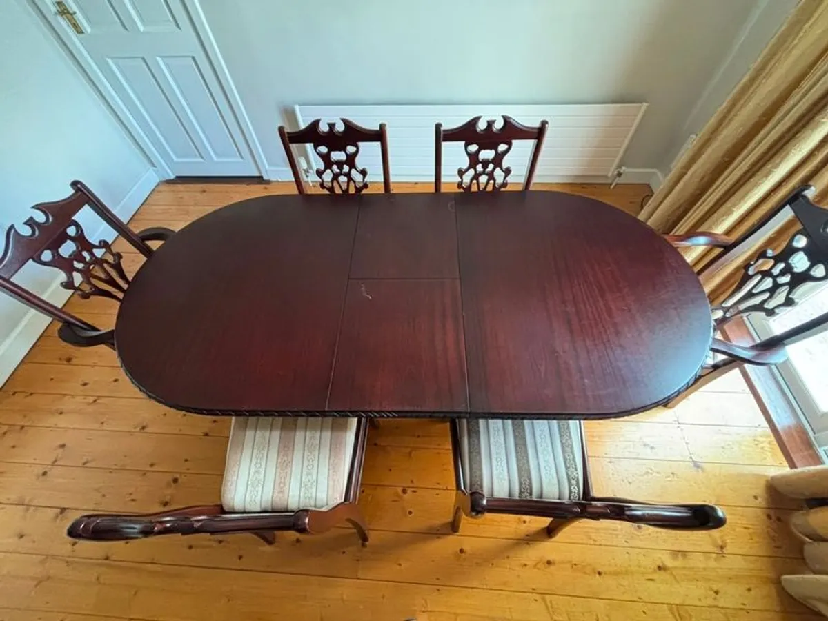 Mohogany Dining Table & Chairs - Image 2