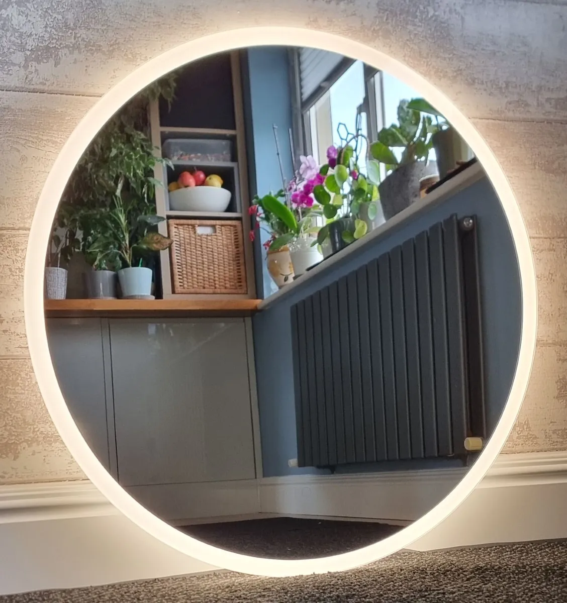 LED Bathroom Mirror Round 80cm Defogger Touch - Image 2