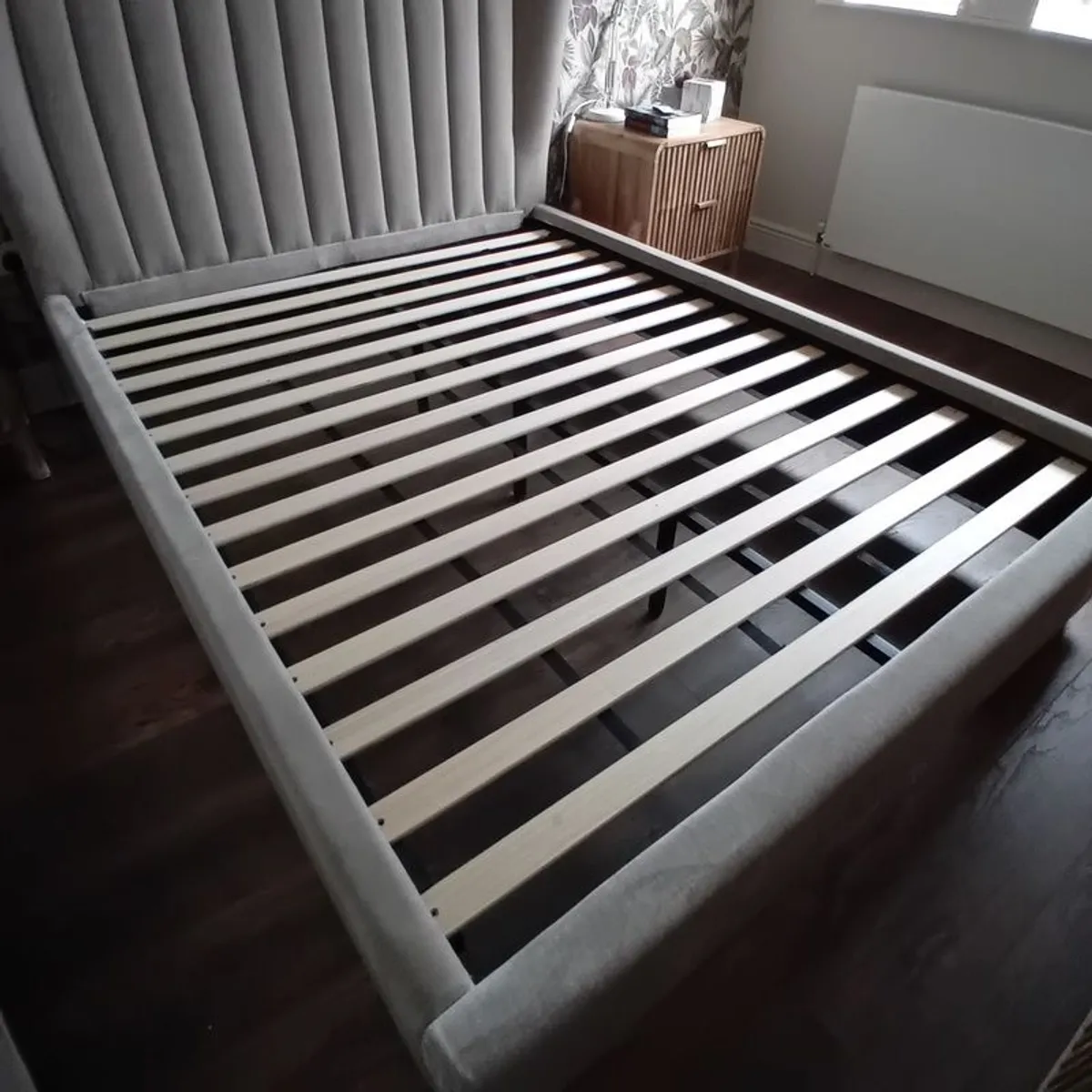 Nearly new Taupe King size bed - Image 3