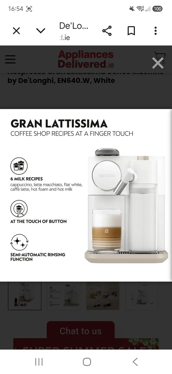 De'Longhi
Nespresso Gran Lattissima Coffee Machine - Image 3