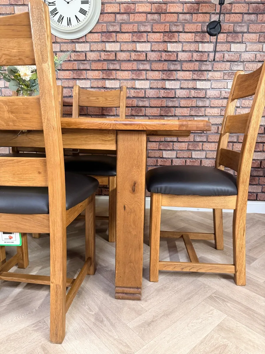 Extending Danube oak kitchen table&6 chairs new co - Image 3