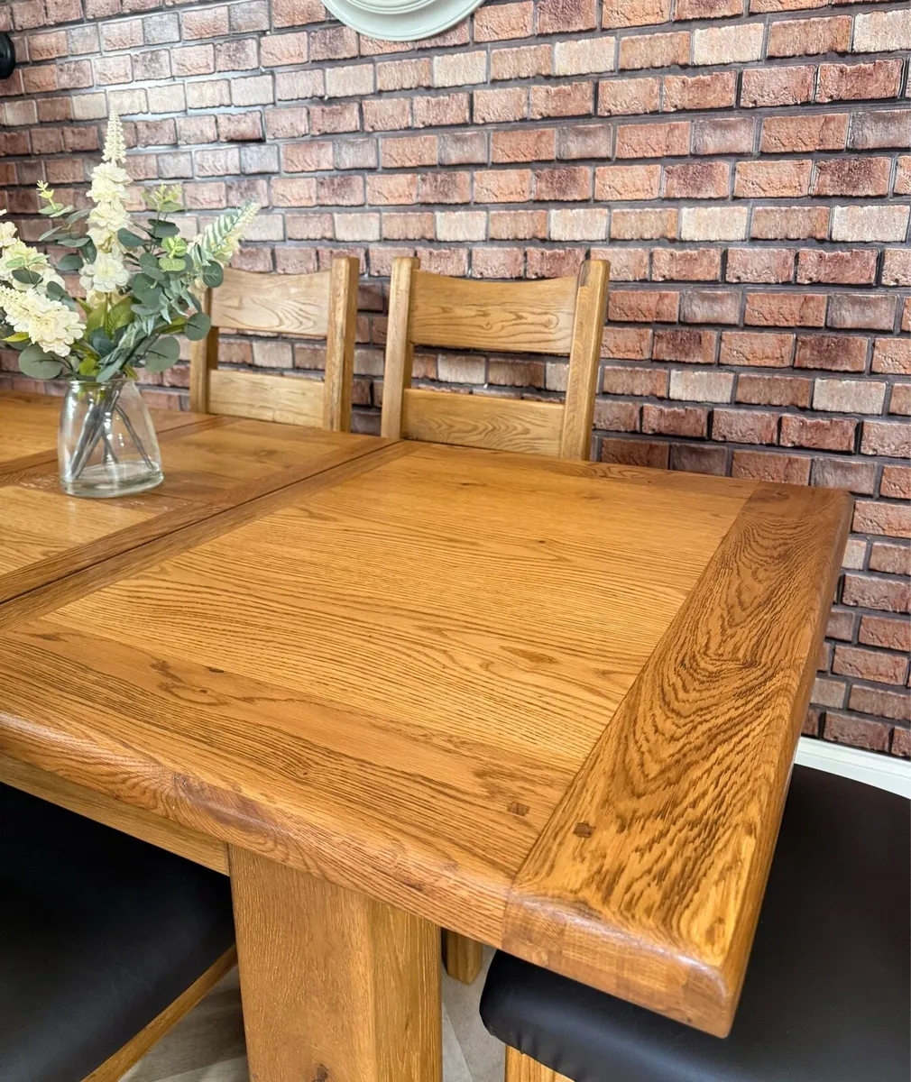 Extending Danube oak kitchen table&6 chairs new co - Image 4