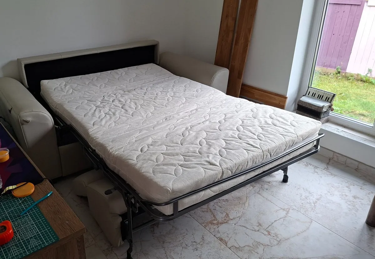 Leather Double folding sofa bed - Image 3