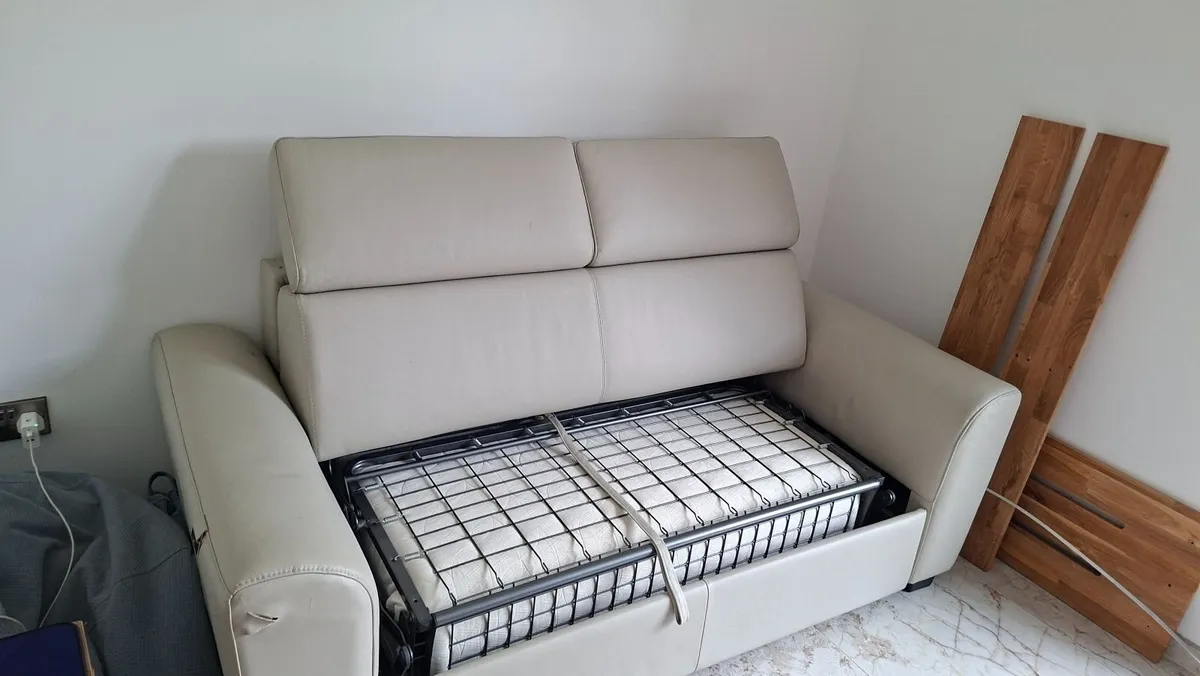 Leather Double folding sofa bed - Image 4