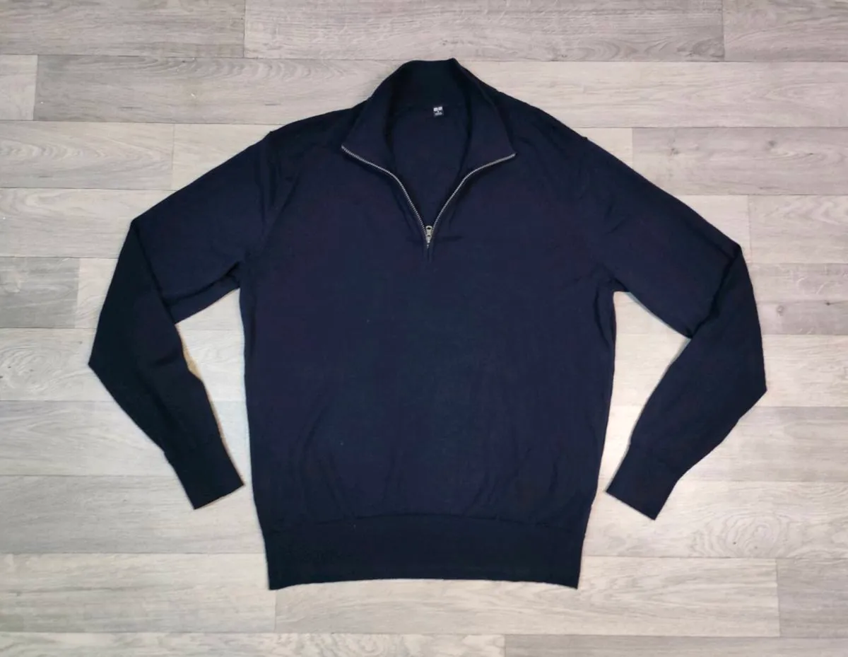 Uniqlo Merino Wool Half Zip Jumper Mens Medium - Image 1
