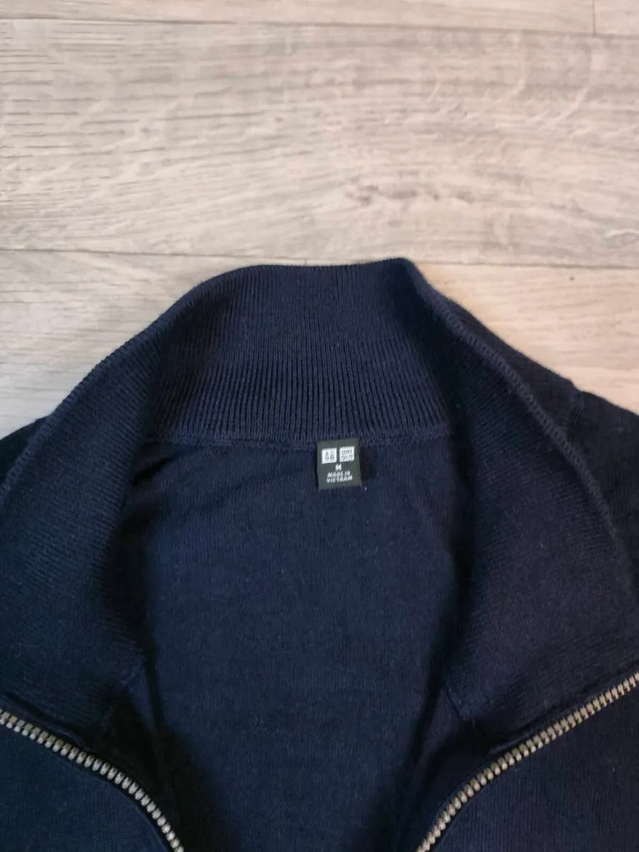Uniqlo Merino Wool Half Zip Jumper Mens Medium - Image 3