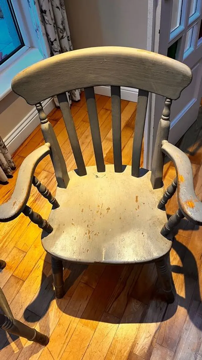 6 Solid oak Kitchen Chairs - Image 1