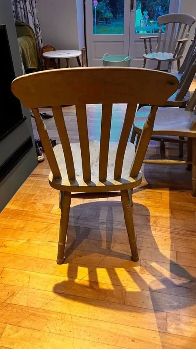 6 Solid oak Kitchen Chairs - Image 3