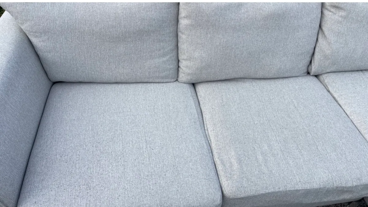 Large dfs grey corner sofa/couch & footstool - Image 2