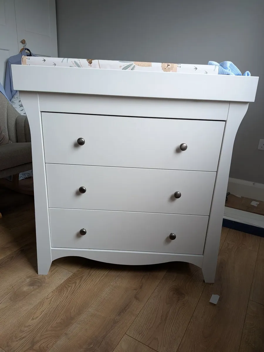 CuddleCo Clara  - 3 Drawer- Changing Unit - White - Image 1