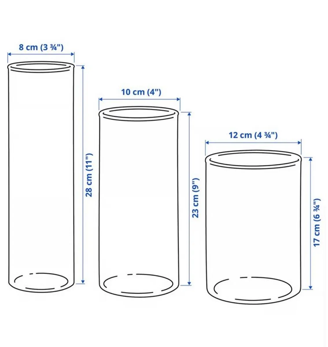 Glass Cylinder Vases - Wedding/Table Centrepieces, mix of vases - Image 1