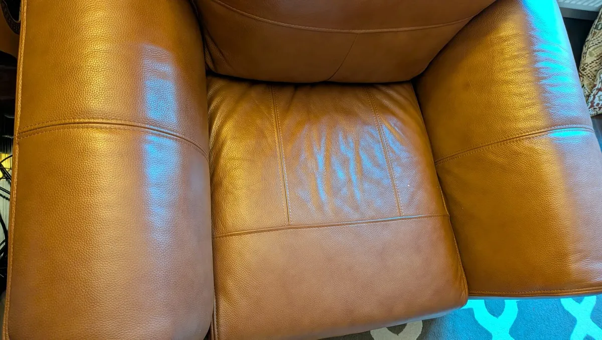 Genuine Leather sofa and armchair Free Delivery - Image 2