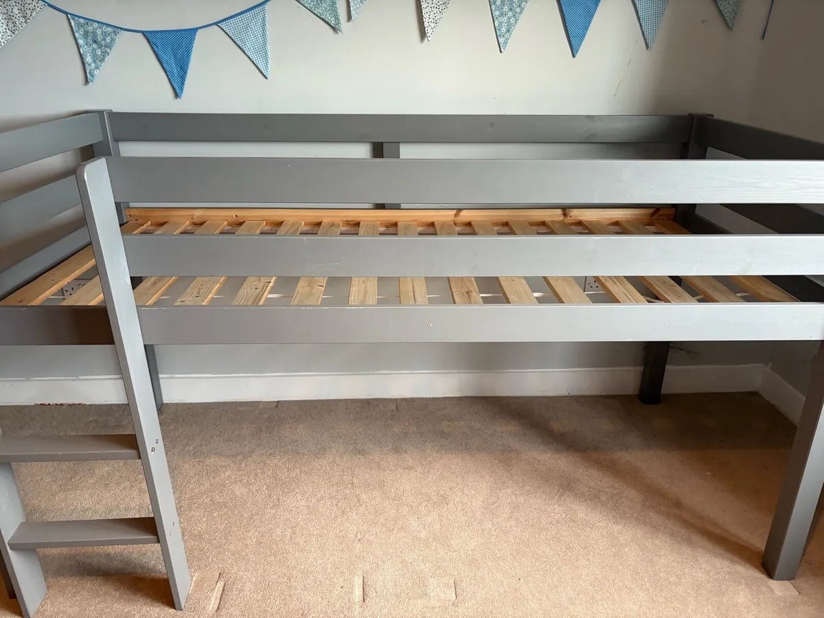 Grey Wooden Mid Sleeper - 2beds for €220 - Image 4