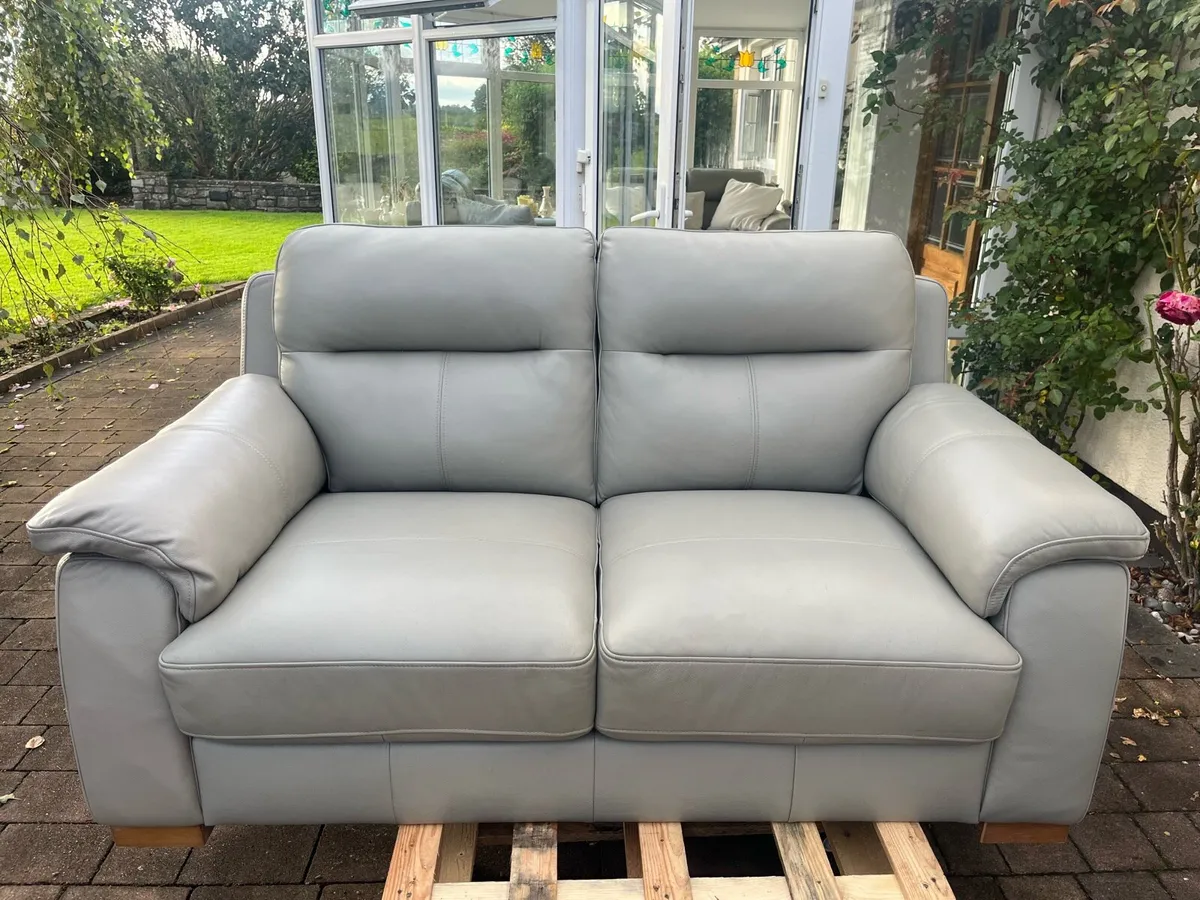 Alto 2 Seater Sofa | Leather | Olive Grey - Image 1