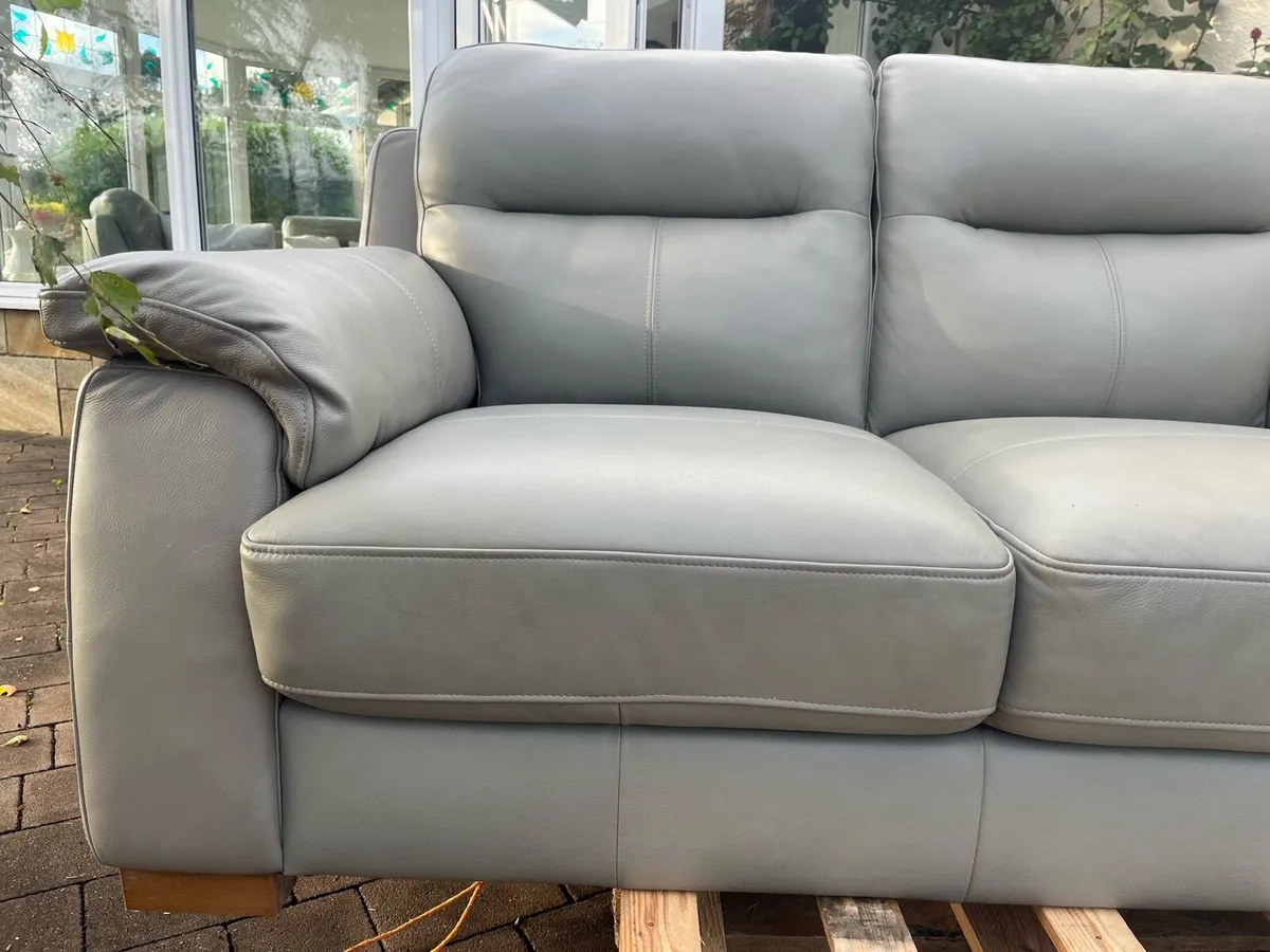 Alto 2 Seater Sofa | Leather | Olive Grey - Image 3
