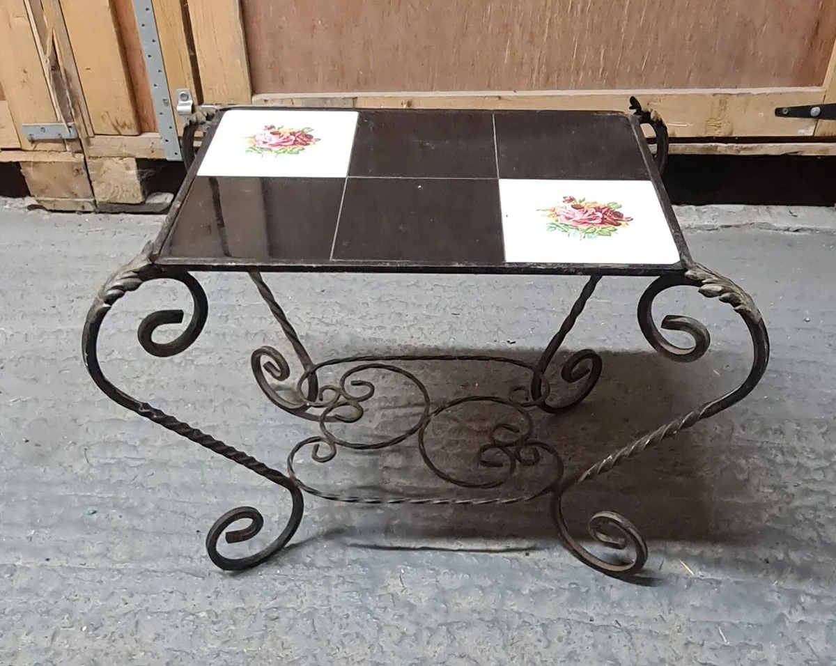 Vintage Wrought Iron Coffee Table - Image 2