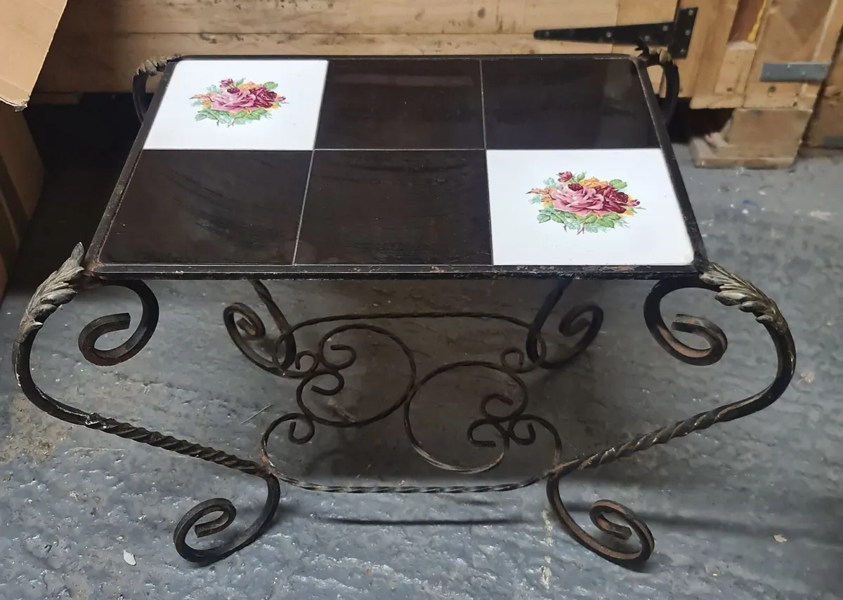 Vintage Wrought Iron Coffee Table - Image 3
