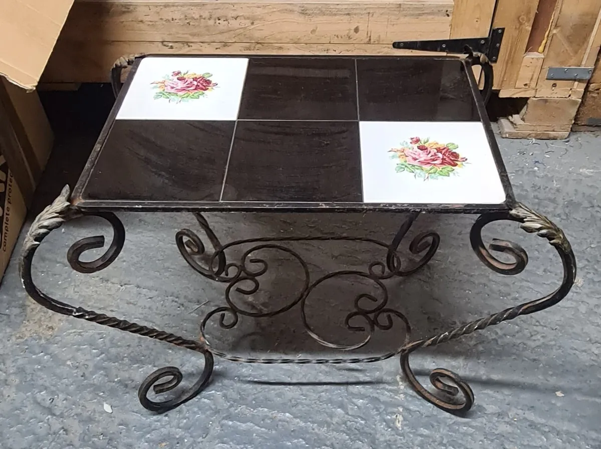 Vintage Wrought Iron Coffee Table - Image 4