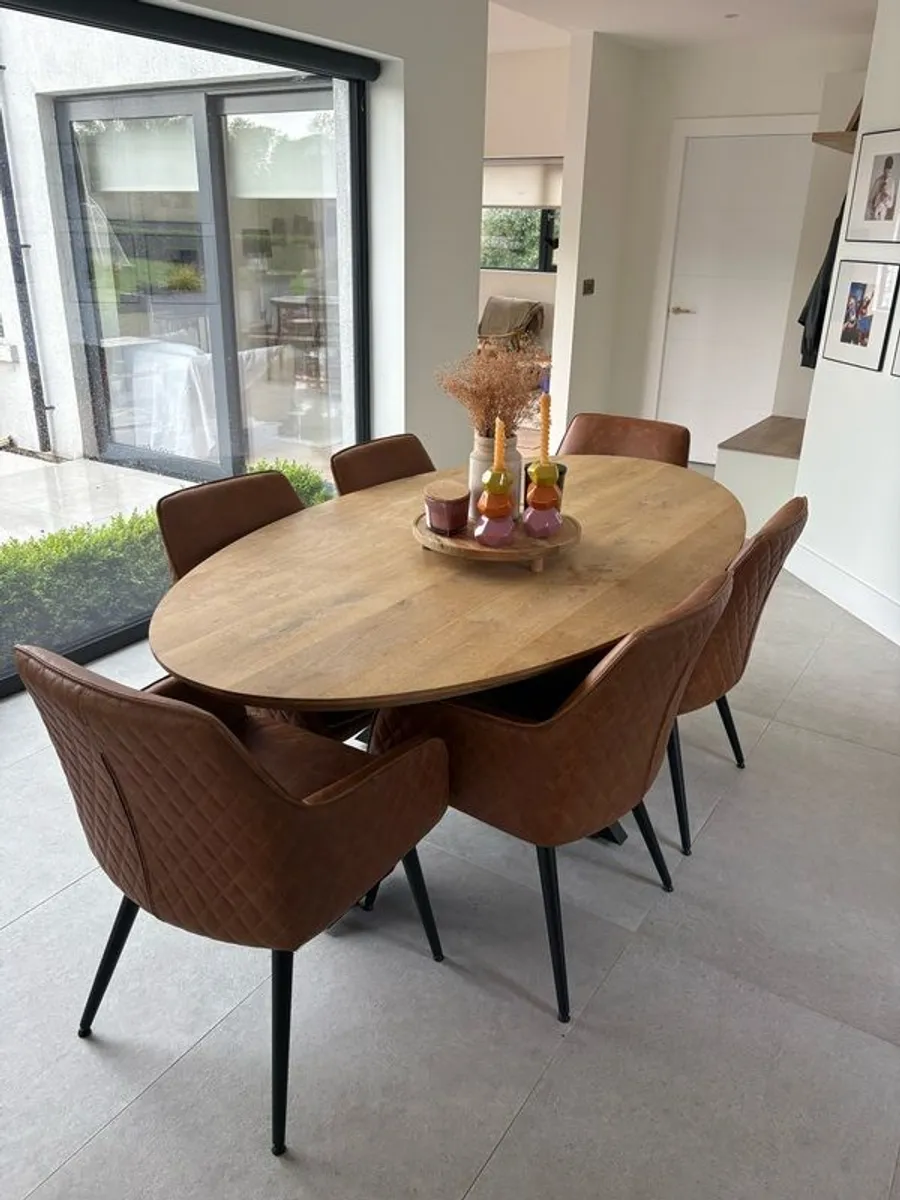 Faux leather Dining chairs X6 - Image 2