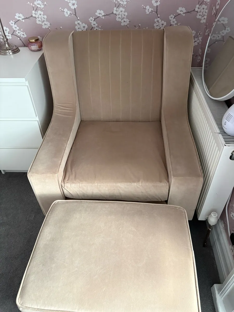 Frances Brennan Armchair & Foot Stool - Image 1