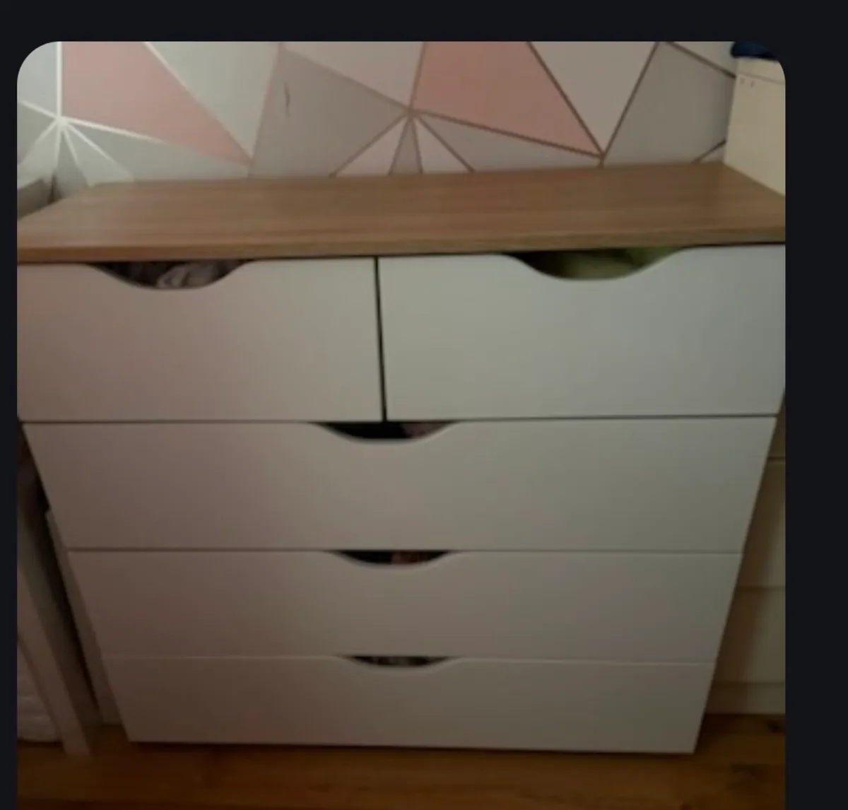 White &oak chest draws