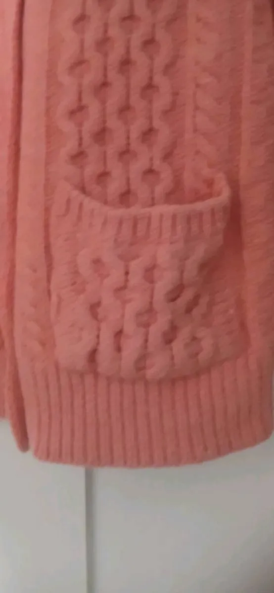 Aran Crafts Rose Pink Cardigan - Image 3