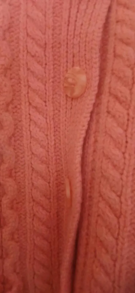 Aran Crafts Rose Pink Cardigan - Image 4