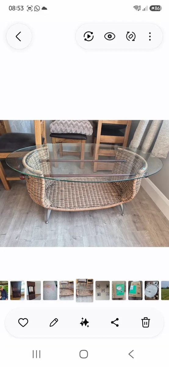Bluebone glass table