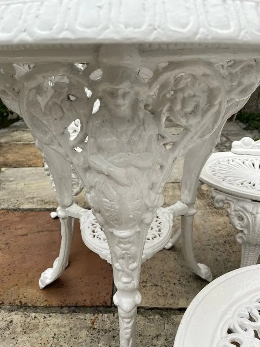 cast iron  garden table and chairs - Image 2