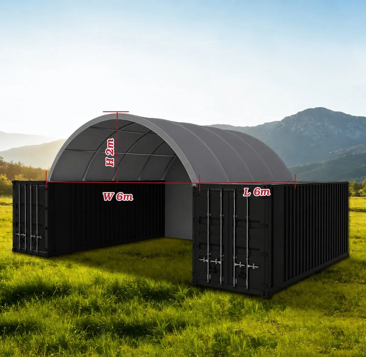 20ft x 20ft Container Shelter rear wall 900g pvc - Image 1