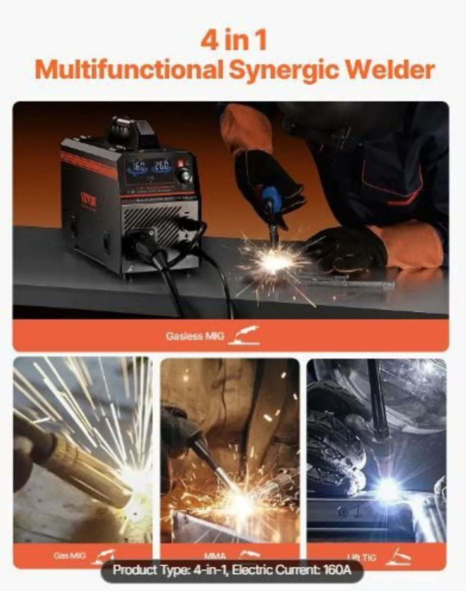 MIG Welder, 160A Synergic Mig Welding Machine - Image 3