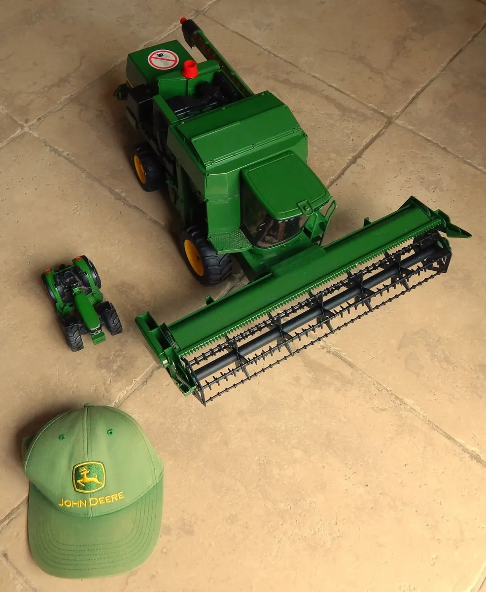 John Deere Toy Models of Combine and Tractor - Image 2