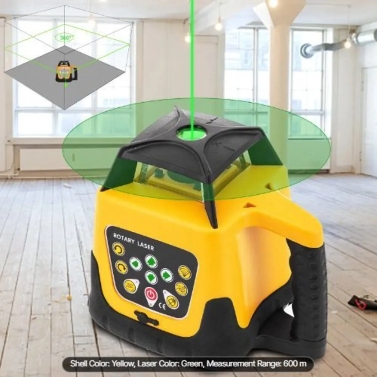 Rotary Laser Level Green Beam 500m - Image 4