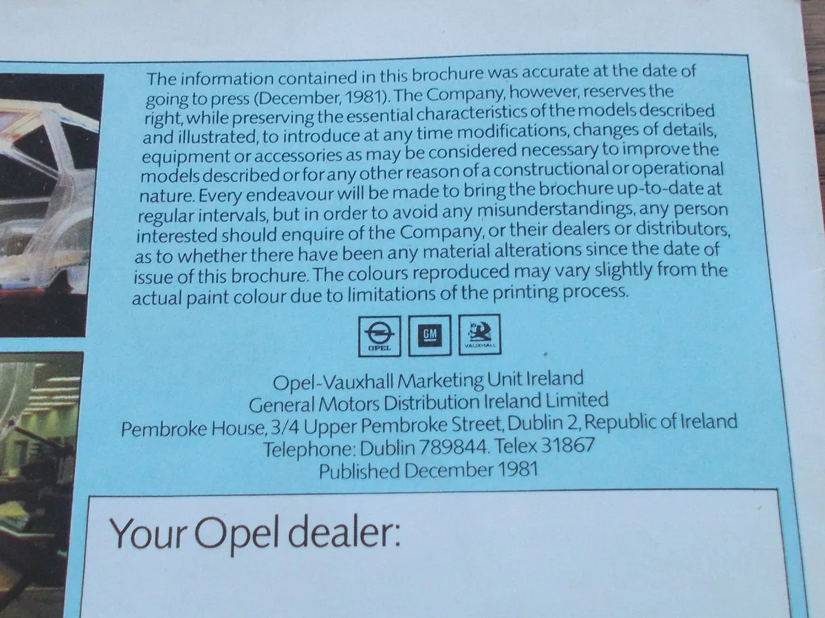 Opel Kadett Brochure - Image 2