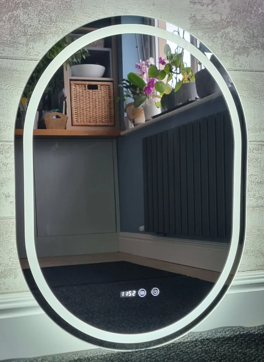 LED Bathroom Mirror Oval 60x80cm Fog Free Dual LED - Image 3