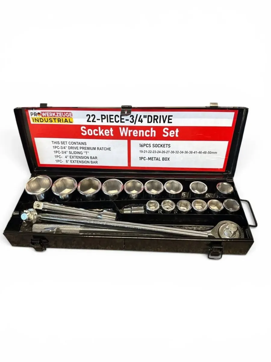 Pro WERZEUGE 22pc 3/4" Drive Socket Wrench Set - Image 1