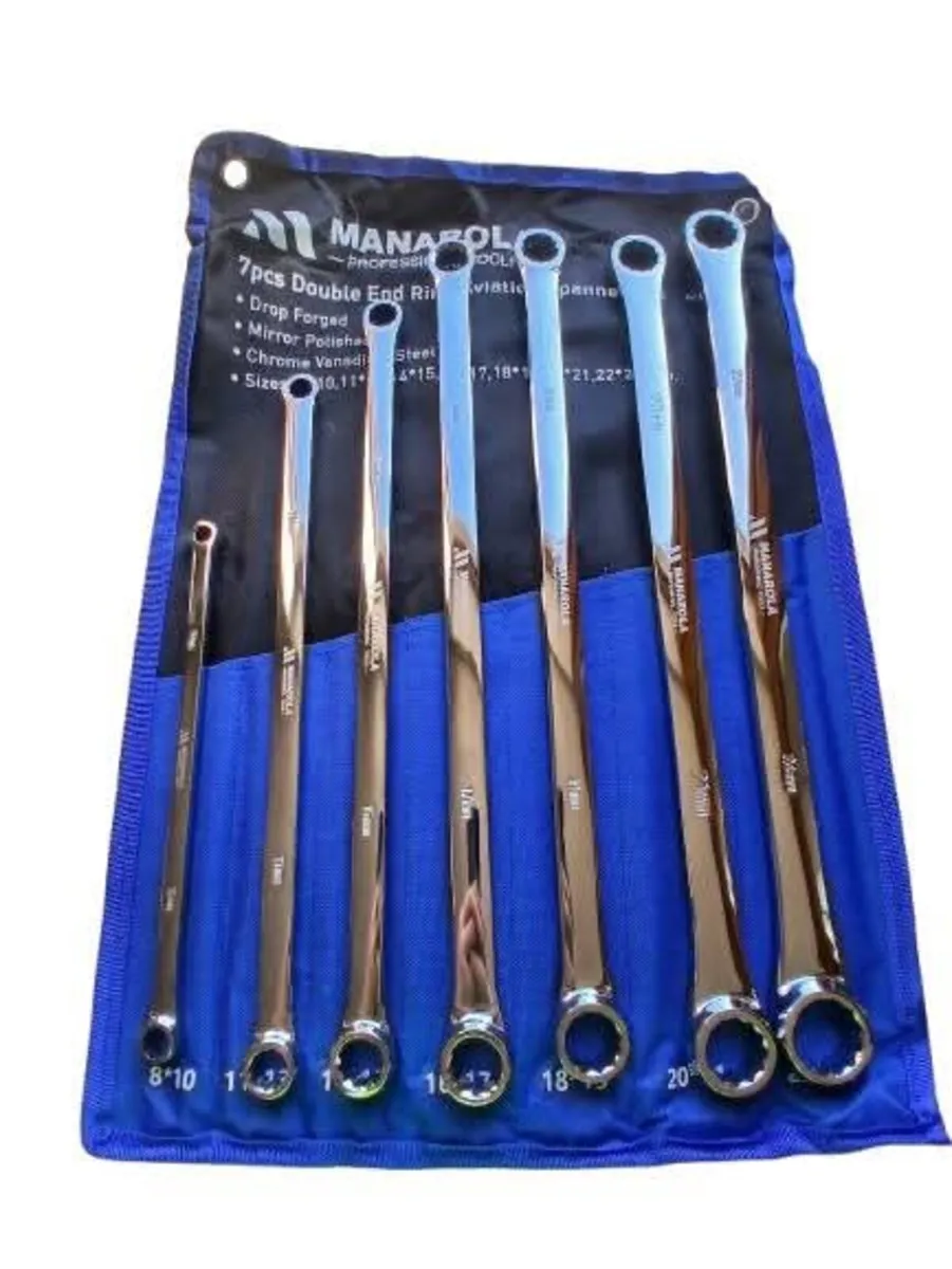 Manarola 7pc Double End Ring Aviation Spanner Set - Image 2