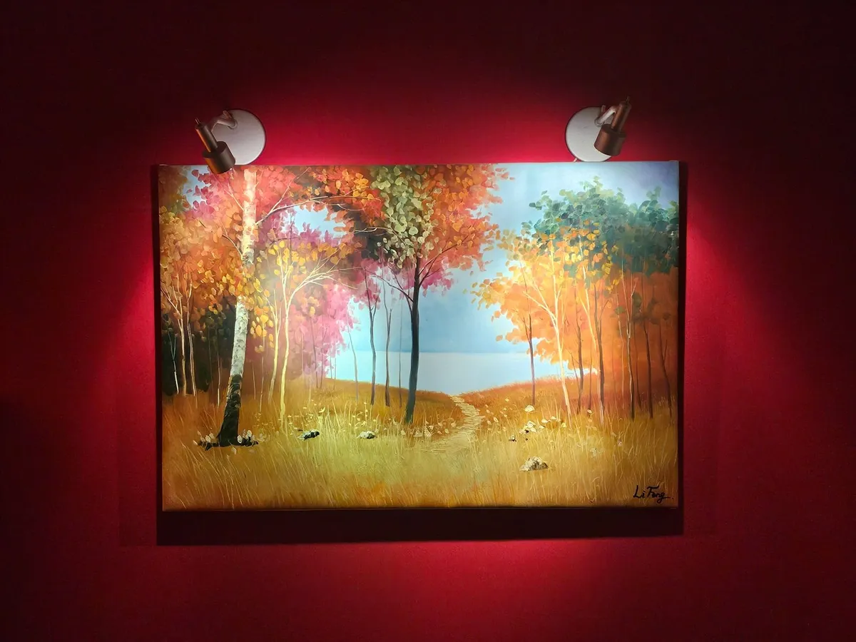 Painting Lake Sea Woods Forest scene Li Fang - Image 3