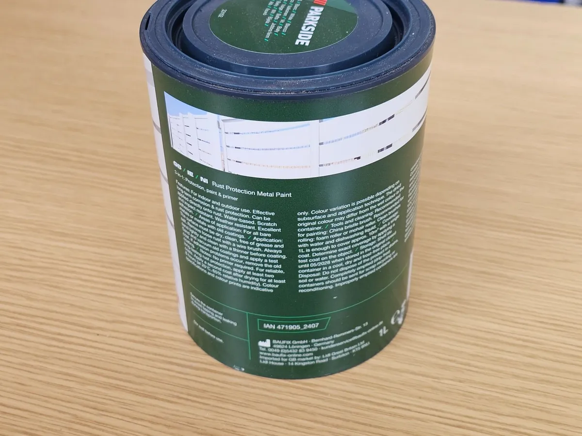 1L White matt Protection Metal Paint Matt 9016 RAL - Image 2