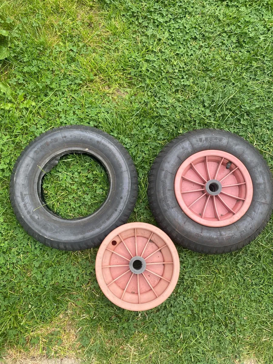 2 x Wheelbarrow wheels 3.50 - 8 Spares Repairs - Image 2