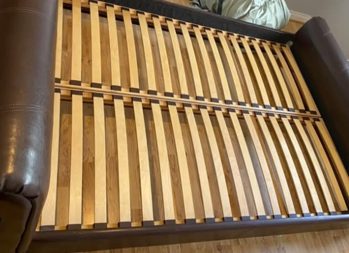 Bed frame - leather sleigh ned - Image 2