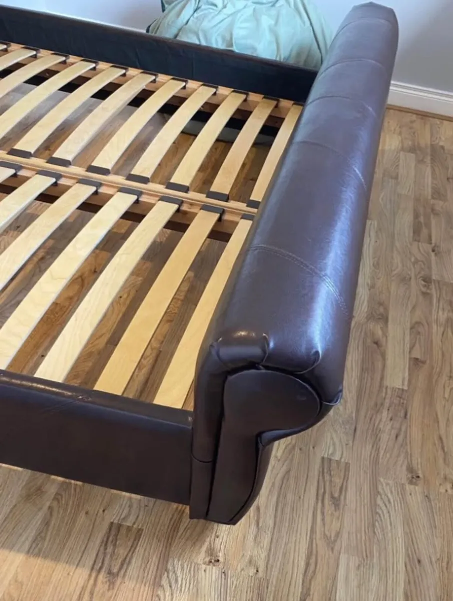 Bed frame - leather sleigh ned - Image 3